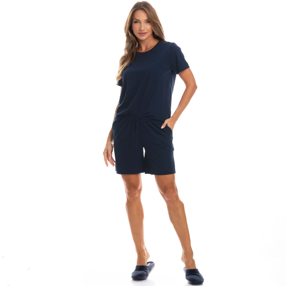 Pijama Feminino Shortão Com Bolso Duda - Imagem 3 - Mobile