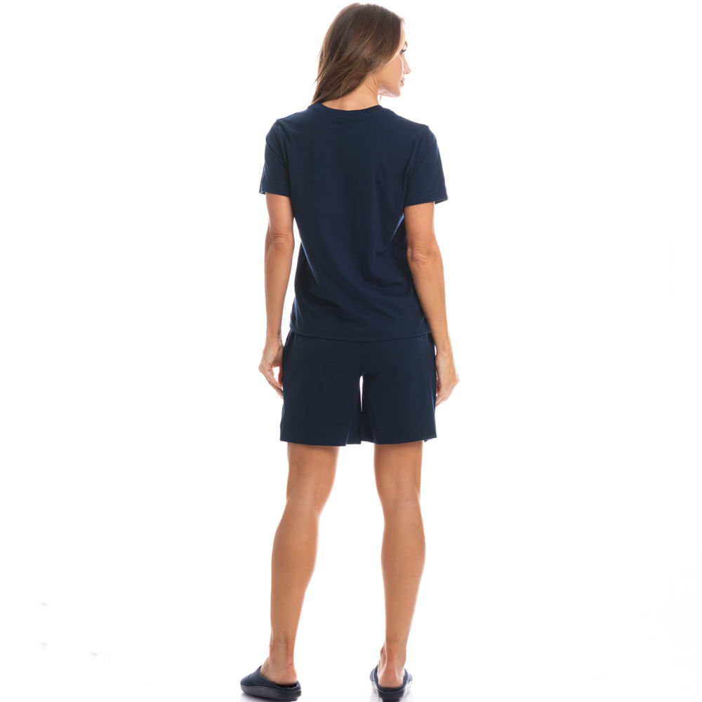 Pijama Feminino Shortão Com Bolso Duda - Imagem 4 - Mobile