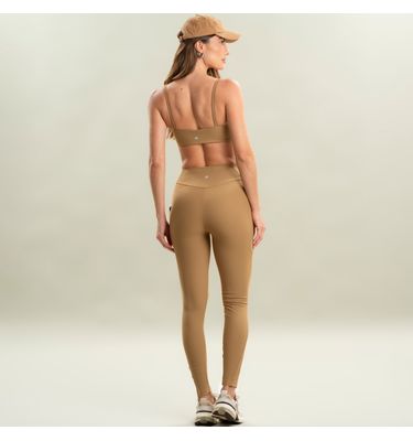 Calça Legging Comfort Shape Com 2 Bolsos Camel Vivame - Imagem 4 - Mobile