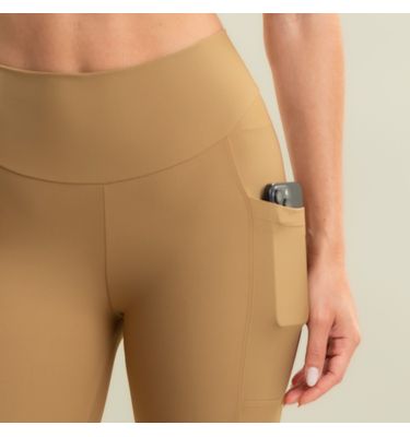 Calça Legging Comfort Shape Com 2 Bolsos Camel Vivame - Imagem 5 - Mobile