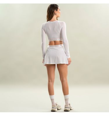 Blusa Crop Tule Duplo Com Elástico Camel Vivame - Imagem 4 - Mobile