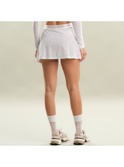 Short Saia Transpassado Tule Duplo Camel Vivame - Imagem 2 - Desktop
