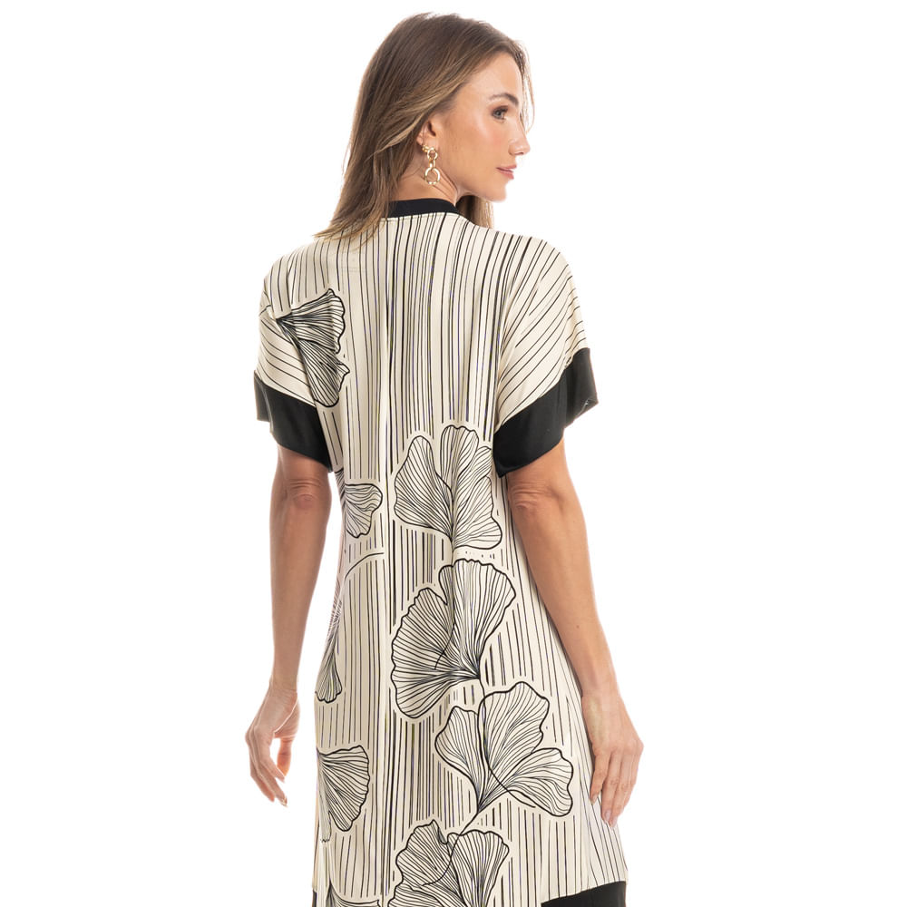 Kaftan Midi Ginkgo Preto - Imagem 2