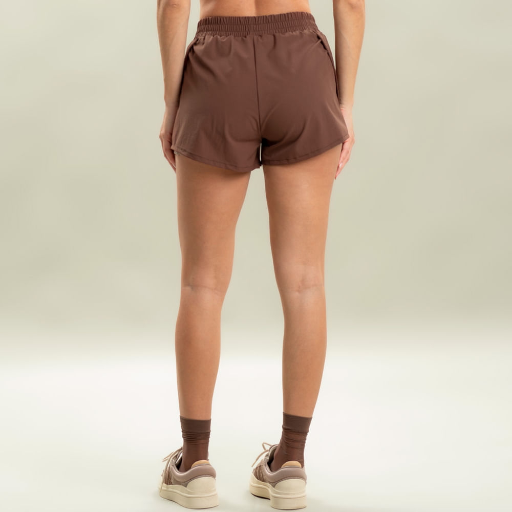 Shorts Duplo Cadence Vivame Marrom - Imagem 2