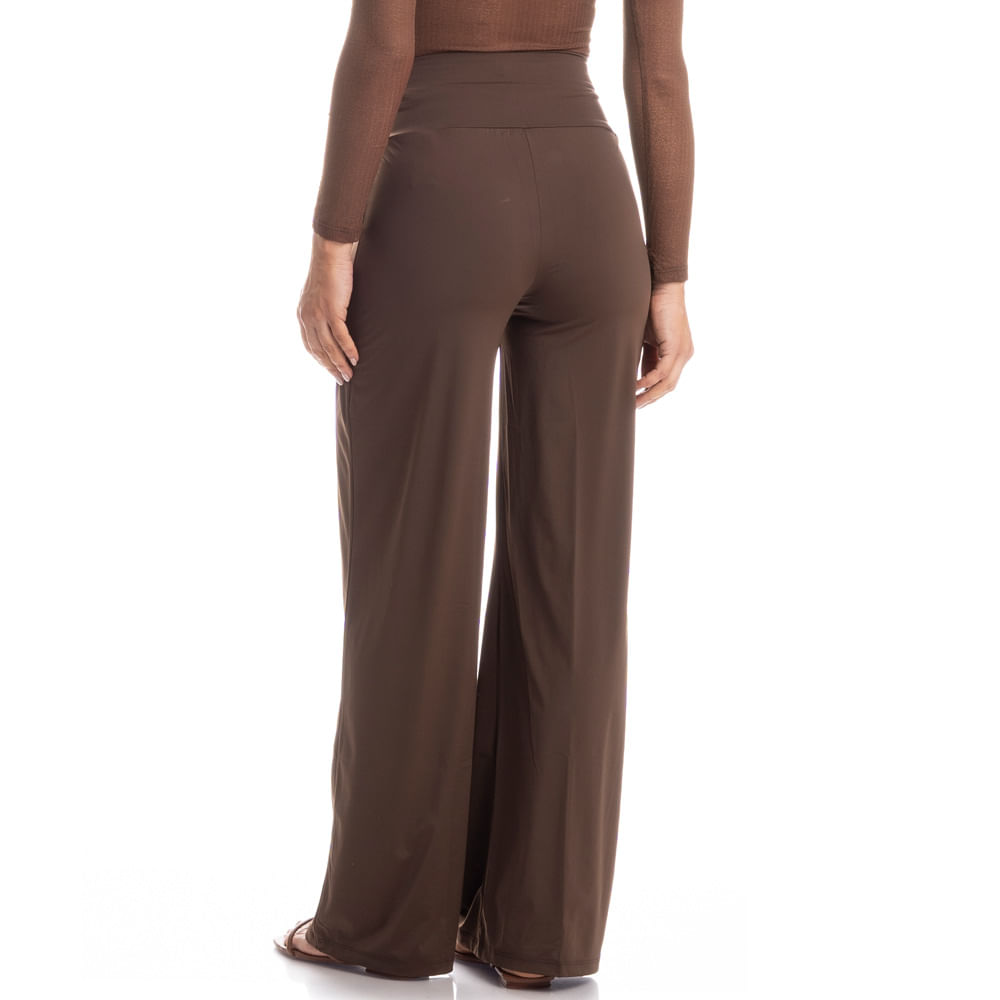 Calça Feminina Com Cós Franzido Nice Marrom - Imagem 2