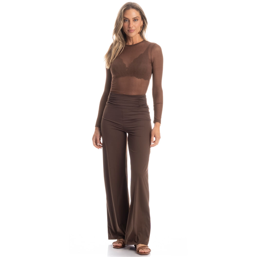 Calça Feminina Com Cós Franzido Nice - Imagem 3 - Mobile