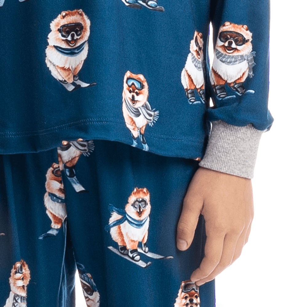 Pijama Infantil Unissex Longo Com Punho Lyla Ski - Imagem 5 - Mobile