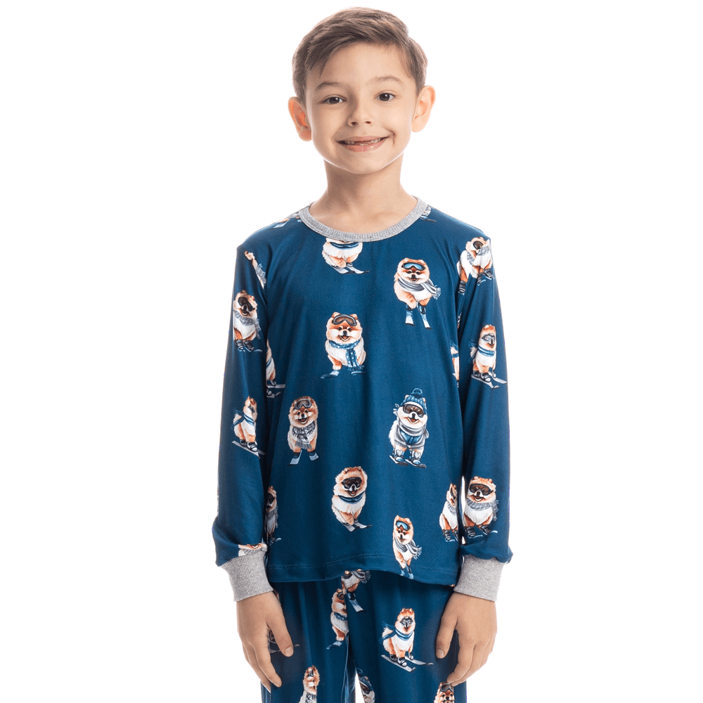 Pijama Infantil Unissex Longo Com Punho Lyla Ski - Imagem 1