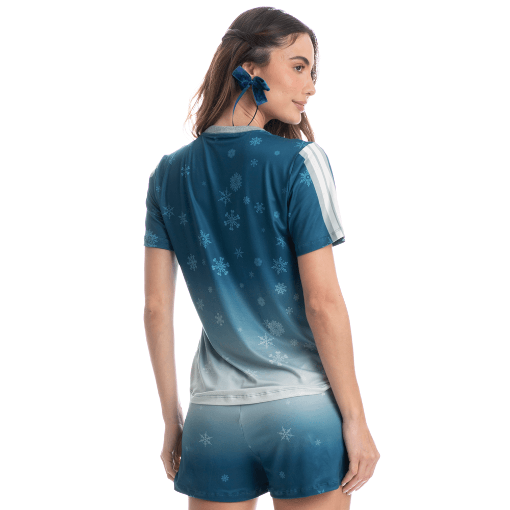Pijama Feminino Curto Lyla Ski Azul-2 - Imagem 2
