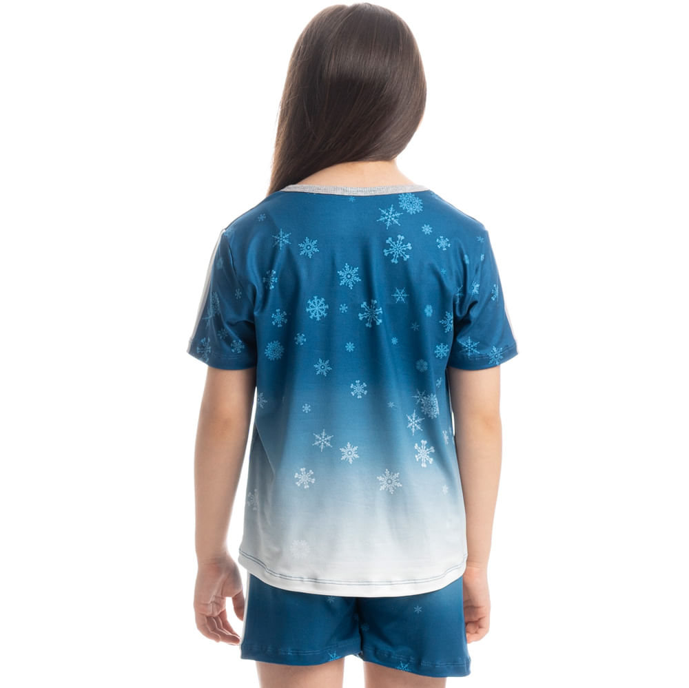 Pijama Infantil Curto Lyla Ski Azul-2 - Imagem 2