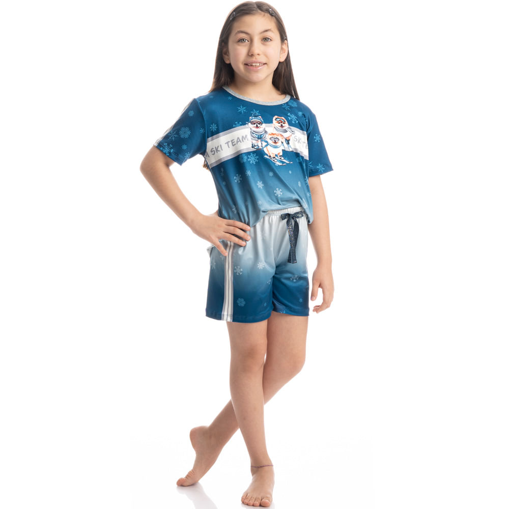 Pijama Infantil Curto Lyla Ski - Imagem 3 - Mobile