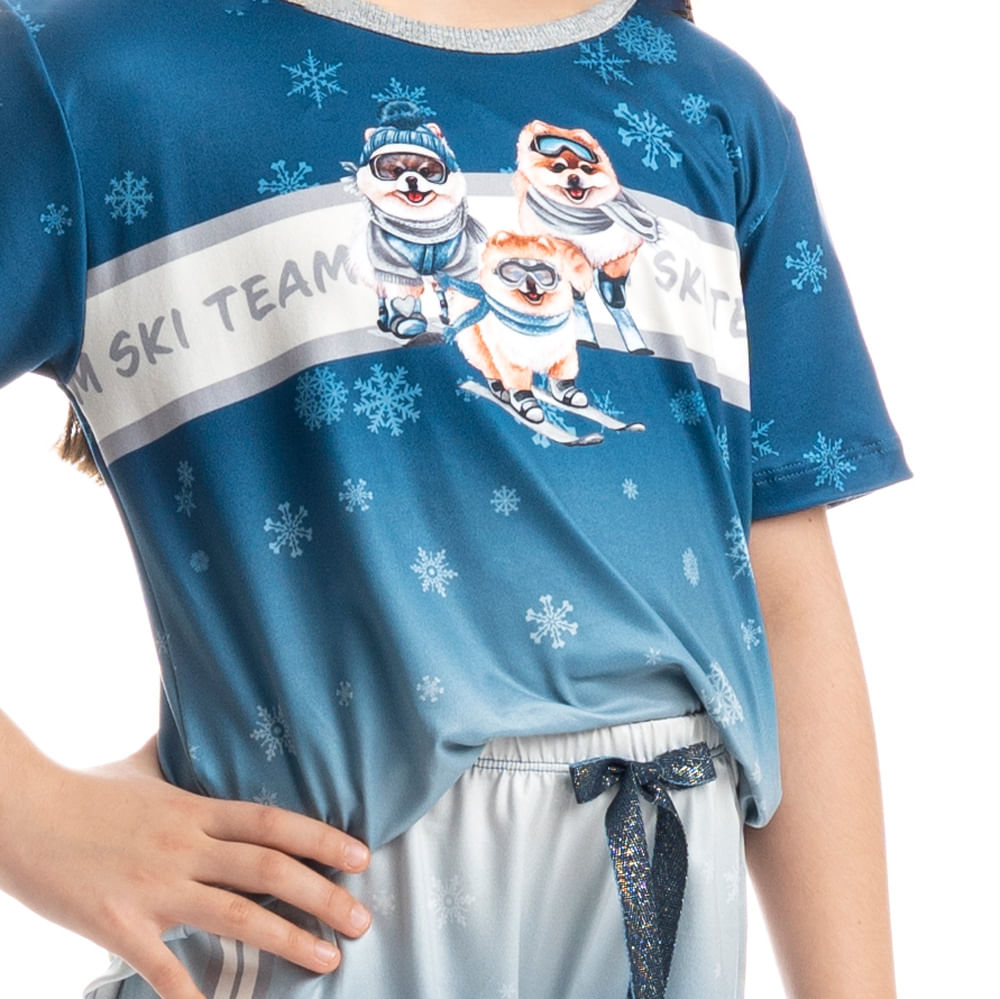 Pijama Infantil Curto Lyla Ski - Imagem 5 - Mobile