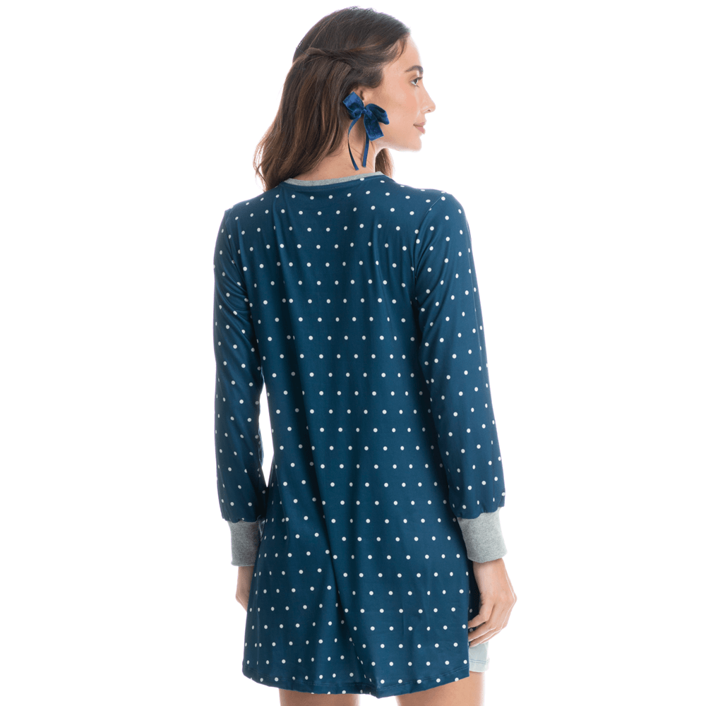 Camisão Curto Manga Longa Lyla Ski Azul-2 - Imagem 2