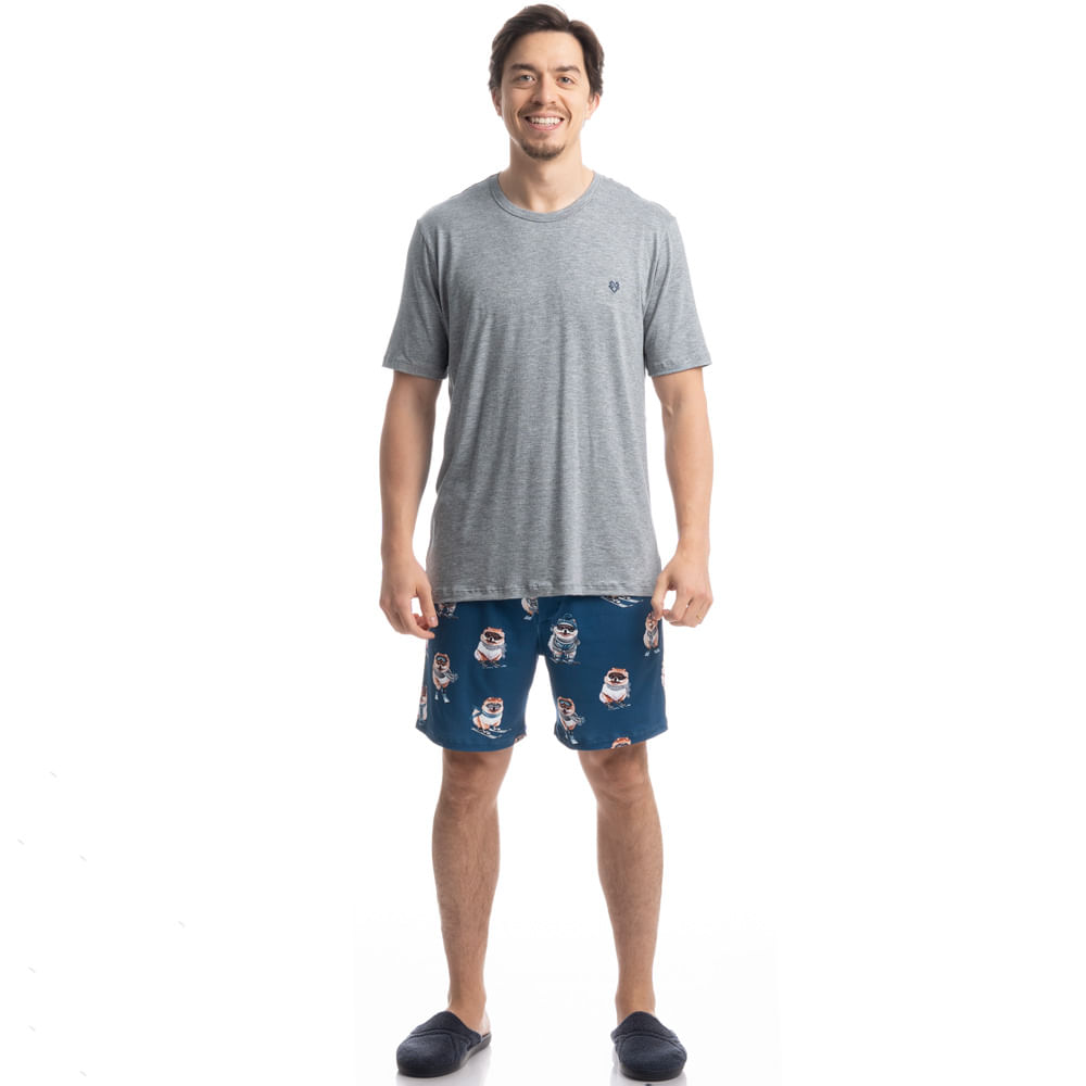 Pijama Masculino Curto Lyla Ski - Imagem 3 - Mobile