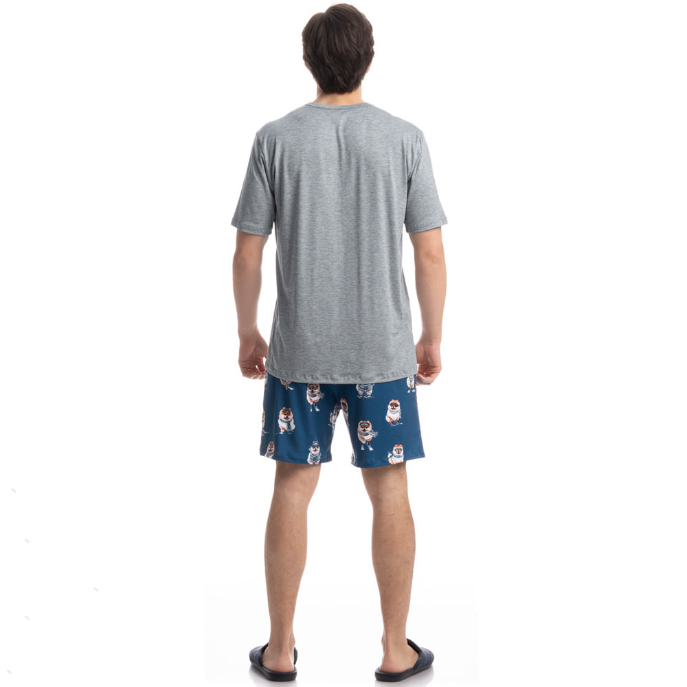 Pijama Masculino Curto Lyla Ski - Imagem 4 - Mobile