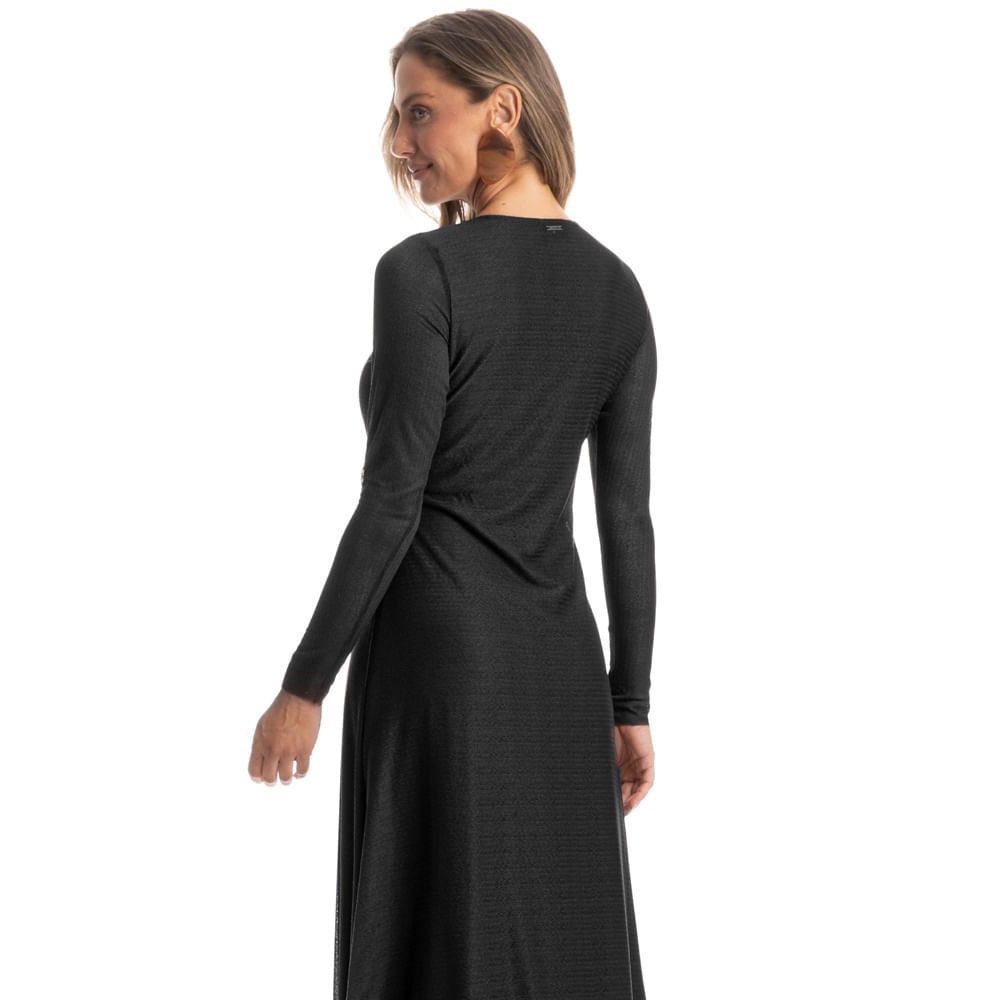 Vestido Manga Longa Laise Egito Preto - Imagem 2