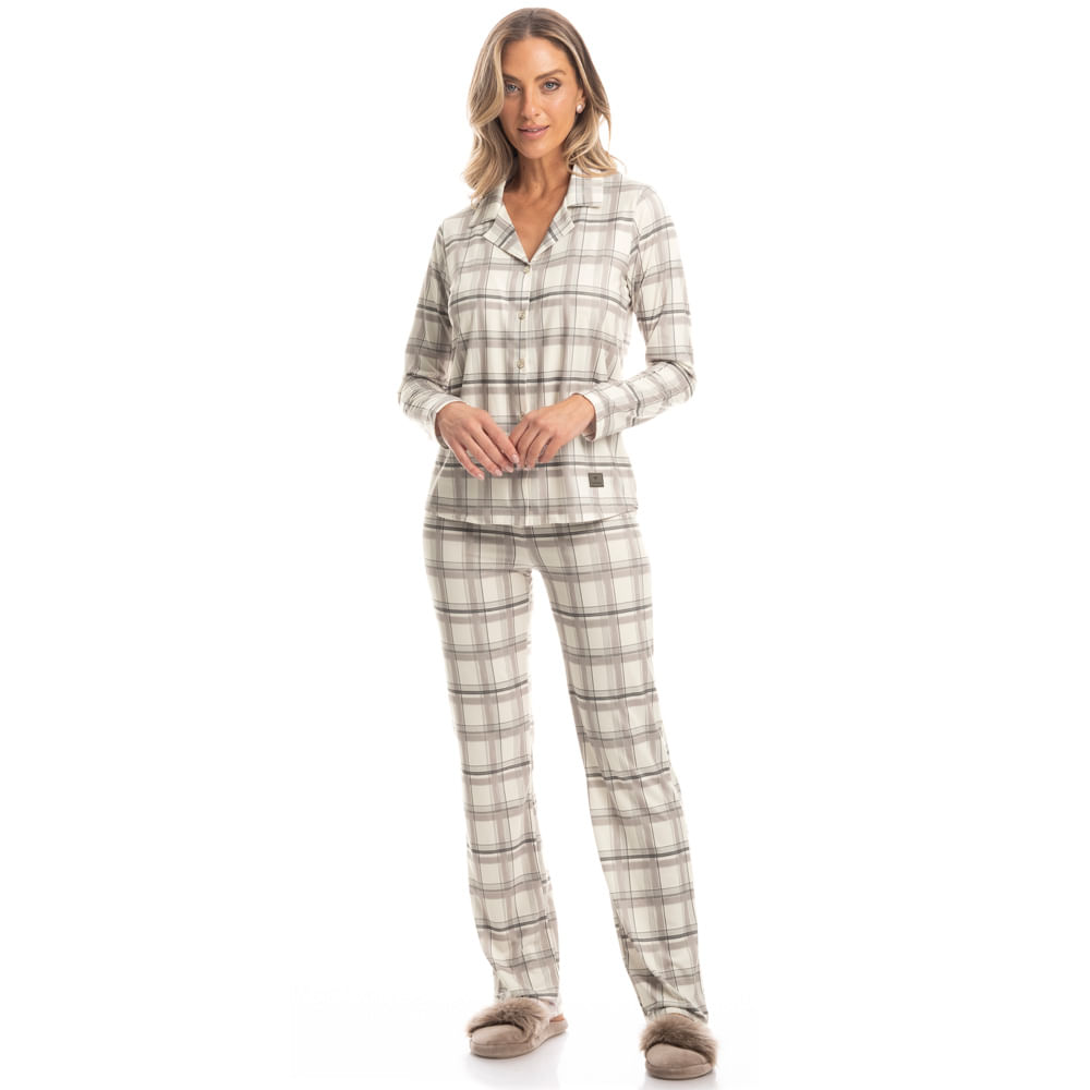 Pijama Feminino Longo Americano Longevidade - Imagem 3 - Mobile