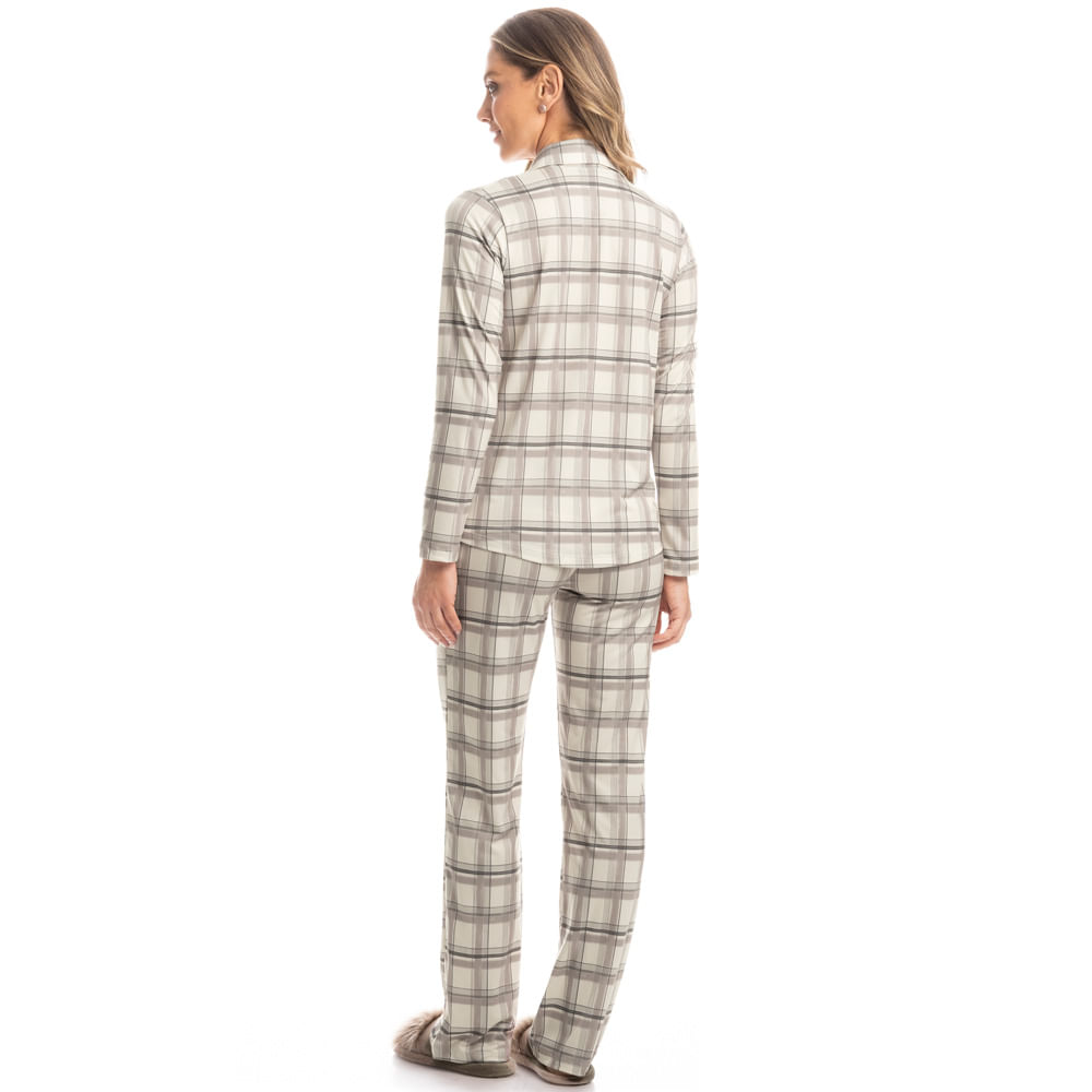 Pijama Feminino Longo Americano Longevidade - Imagem 4 - Mobile