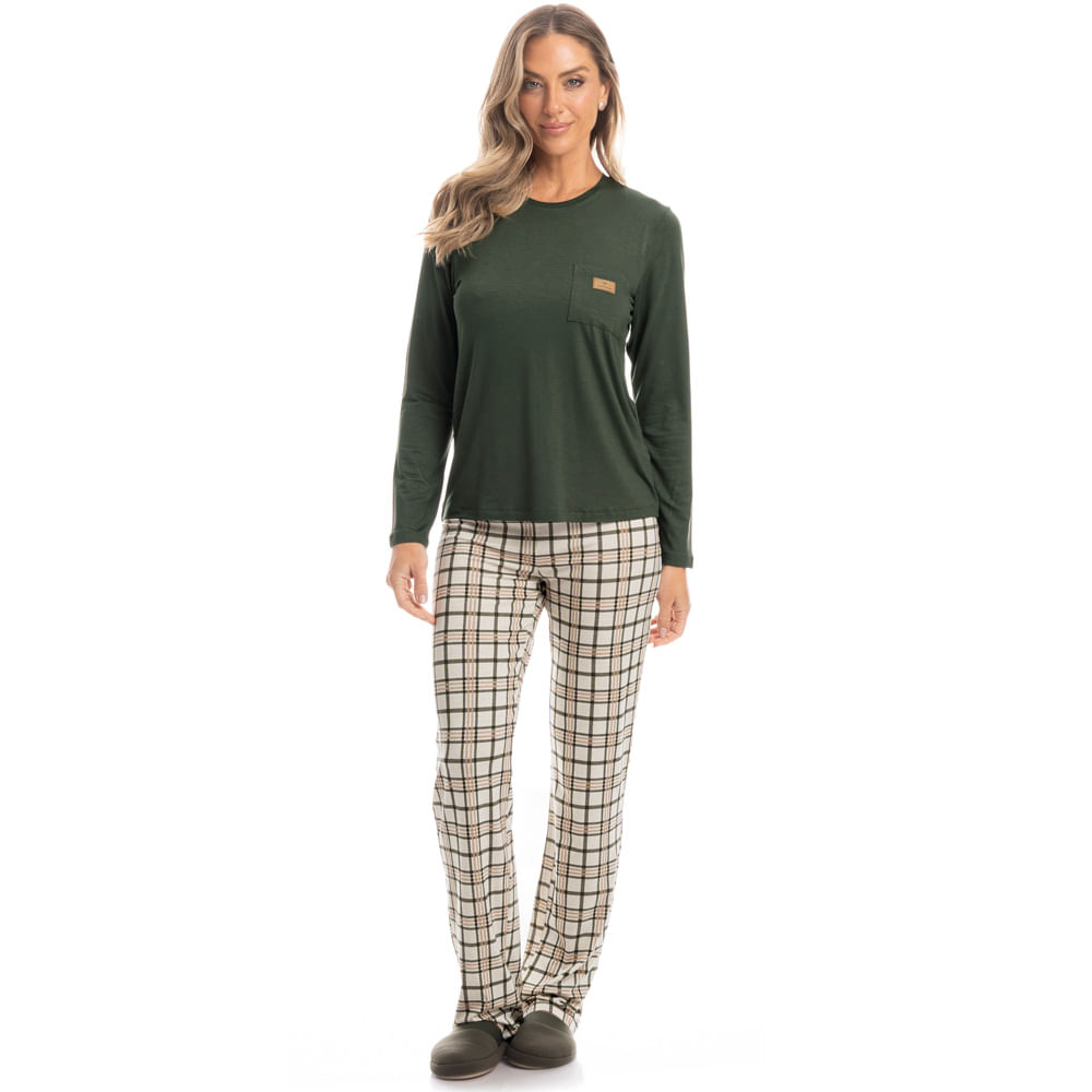 Pijama Feminino Longo Renovação - Imagem 3 - Mobile