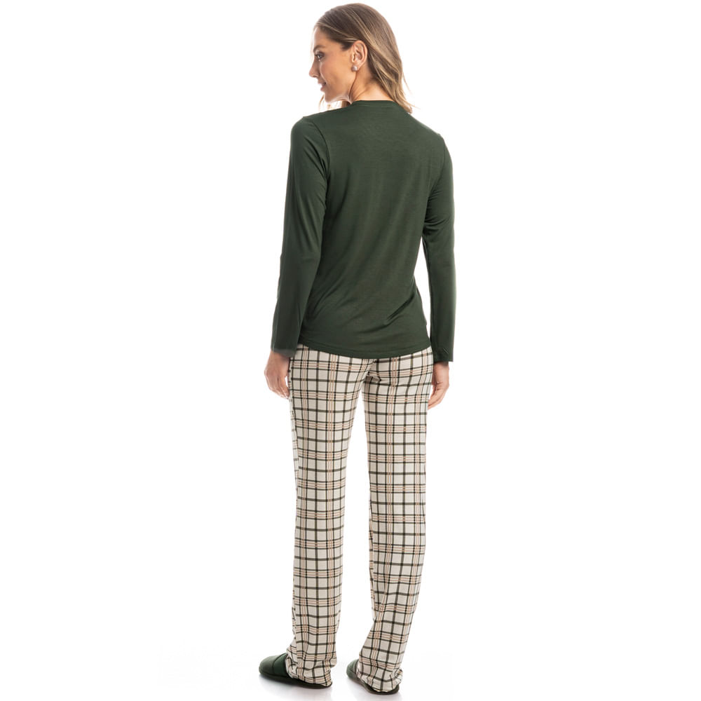 Pijama Feminino Longo Renovação - Imagem 4 - Mobile