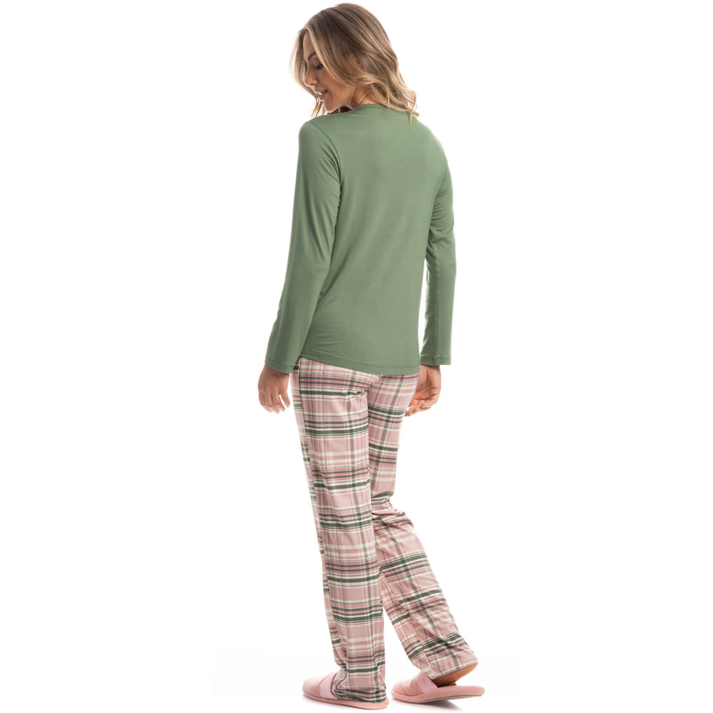 Pijama Feminino Longo Laura - Imagem 4 - Mobile