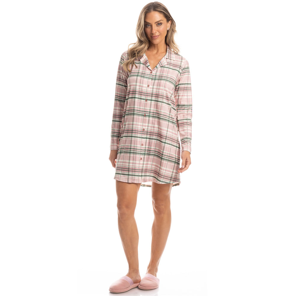 Camisão Curto Abotoado Laura - Imagem 3 - Mobile