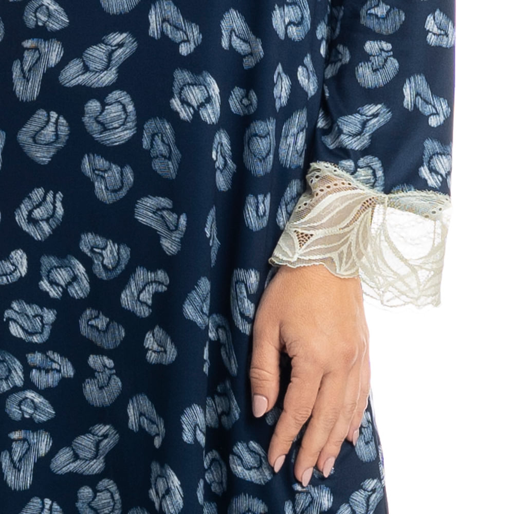Camisão Feminino Midi Com Renda Lia - Imagem 5 - Mobile