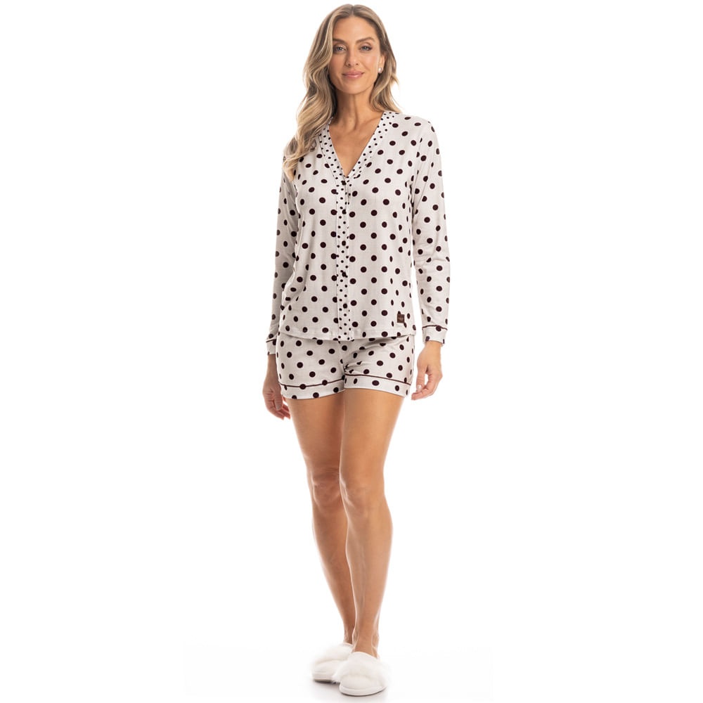 Pijama Feminino Curto Americano Carmela - Imagem 3 - Mobile