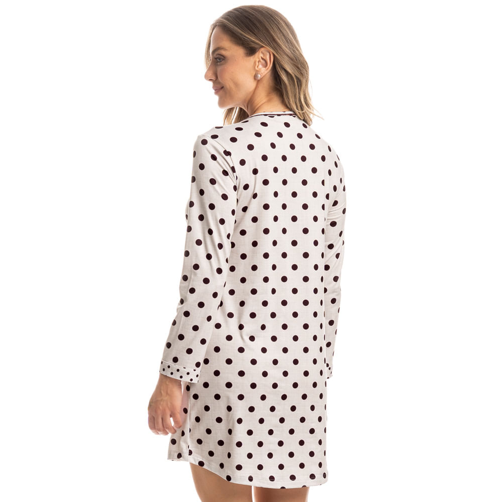 Camisão Feminino Manga Longa Carmela Vinho - Imagem 2