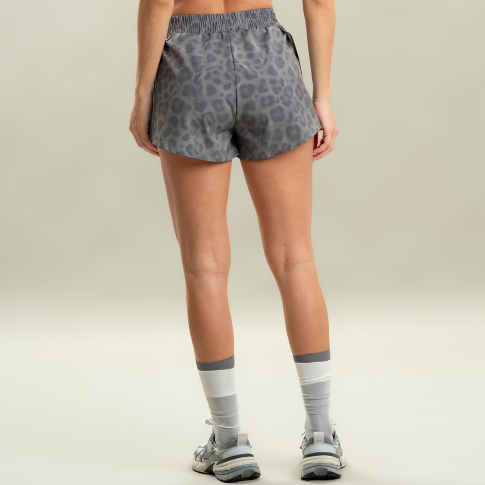 Shorts Feminino Duplo Estampado Wild Vivame Cinza - Imagem 2