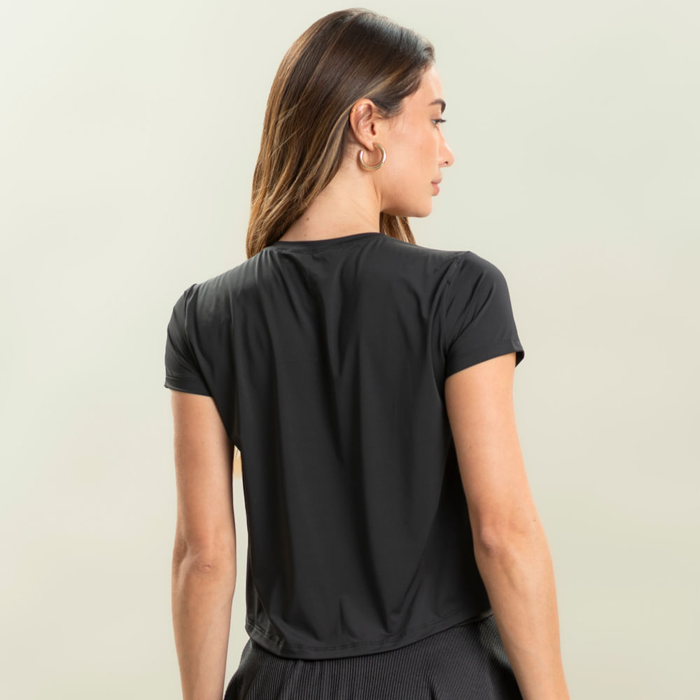 Camiseta Feminina Crop Premier Vivame Preto - Imagem 2