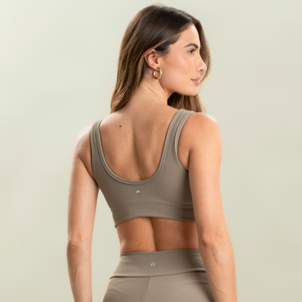 Top Square Paralelo Power Rib Vivame Bege - Imagem 2
