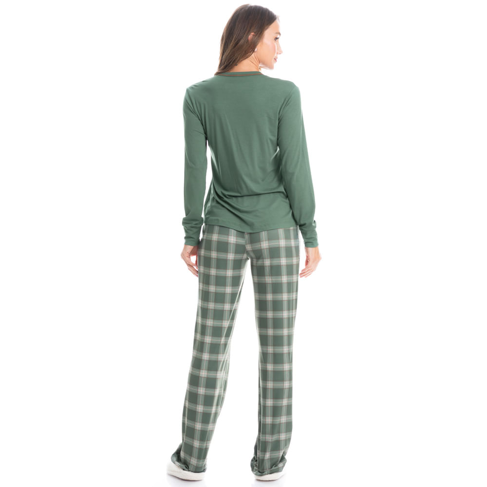 Pijama Longo Feminino Enjoy - Imagem 4 - Mobile