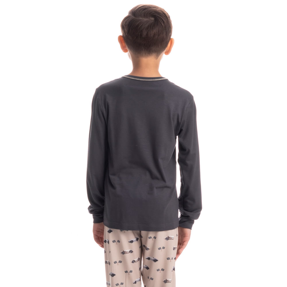 Pijama Longo Infantil Race Tombini Cinza - Imagem 2