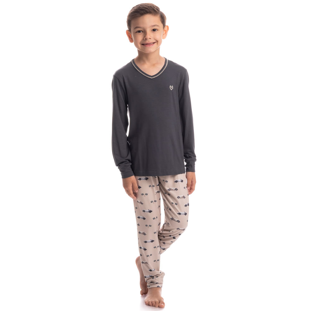 Pijama Longo Infantil Race Tombini - Imagem 3 - Mobile