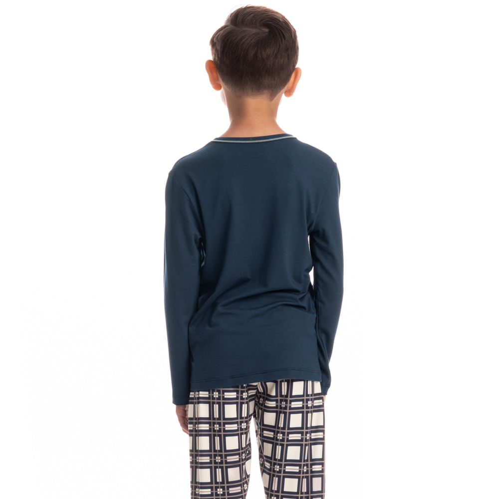 Pijama Longo Infantil Massimo Tombini Azul-marinho - Imagem 2