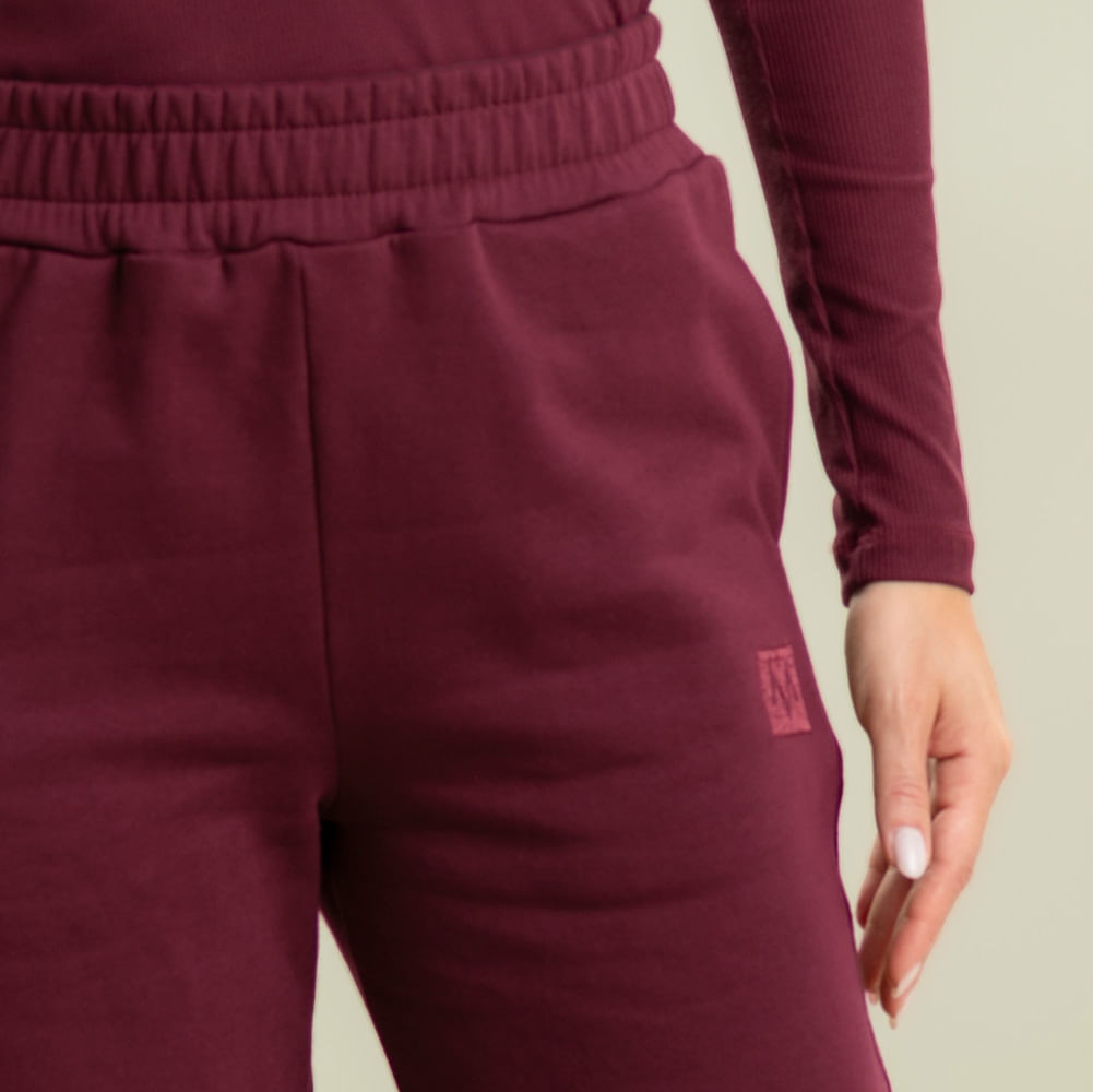 Calça Feminina Em Moletom Barrel Taupe Vivame - Imagem 5 - Mobile