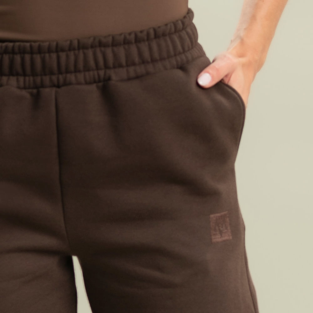 Calça Feminina Em Moletom Barrel Taupe Vivame - Imagem 5 - Mobile