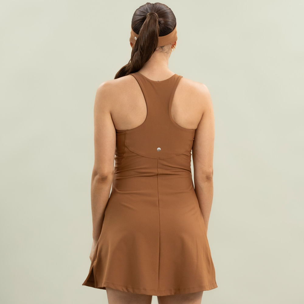 Vestido Nadador Com Shorts Padel Edition Bea Vivame Bege - Imagem 2