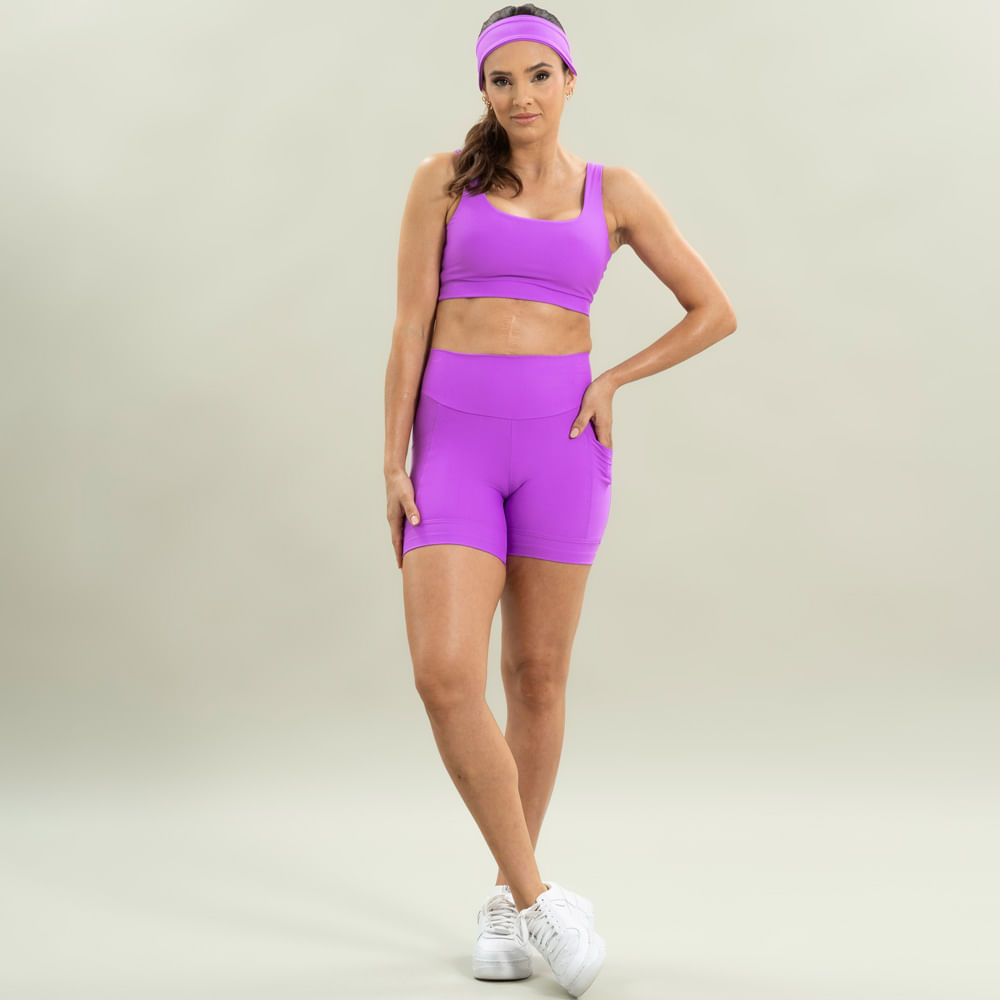 Shorts Médio Comfort Shape Match Com 2 Bolsos Fuchsia Vivame - Imagem 3 - Mobile
