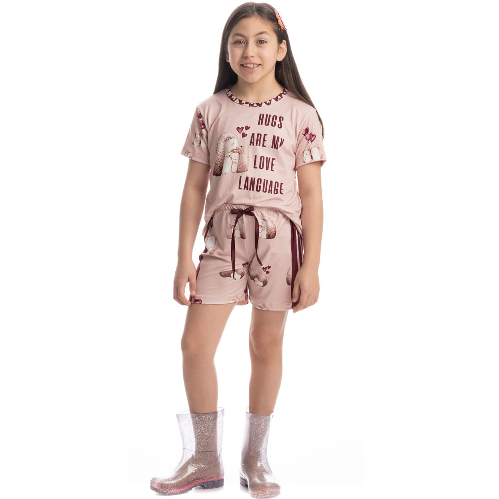 Pijama Curto Infantil Cute Love - Imagem 3 - Mobile