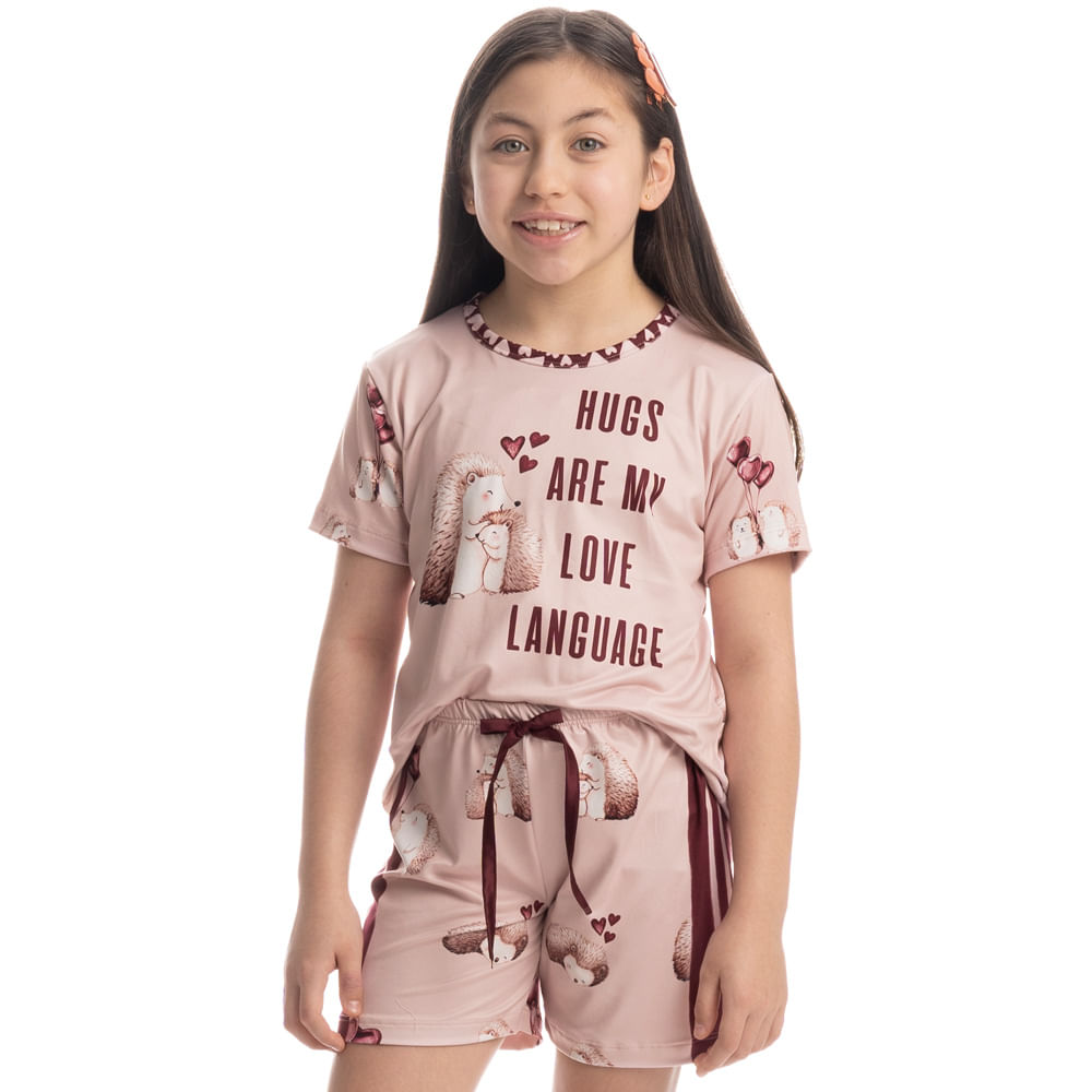 Pijama Curto Infantil Cute Love - Imagem 1