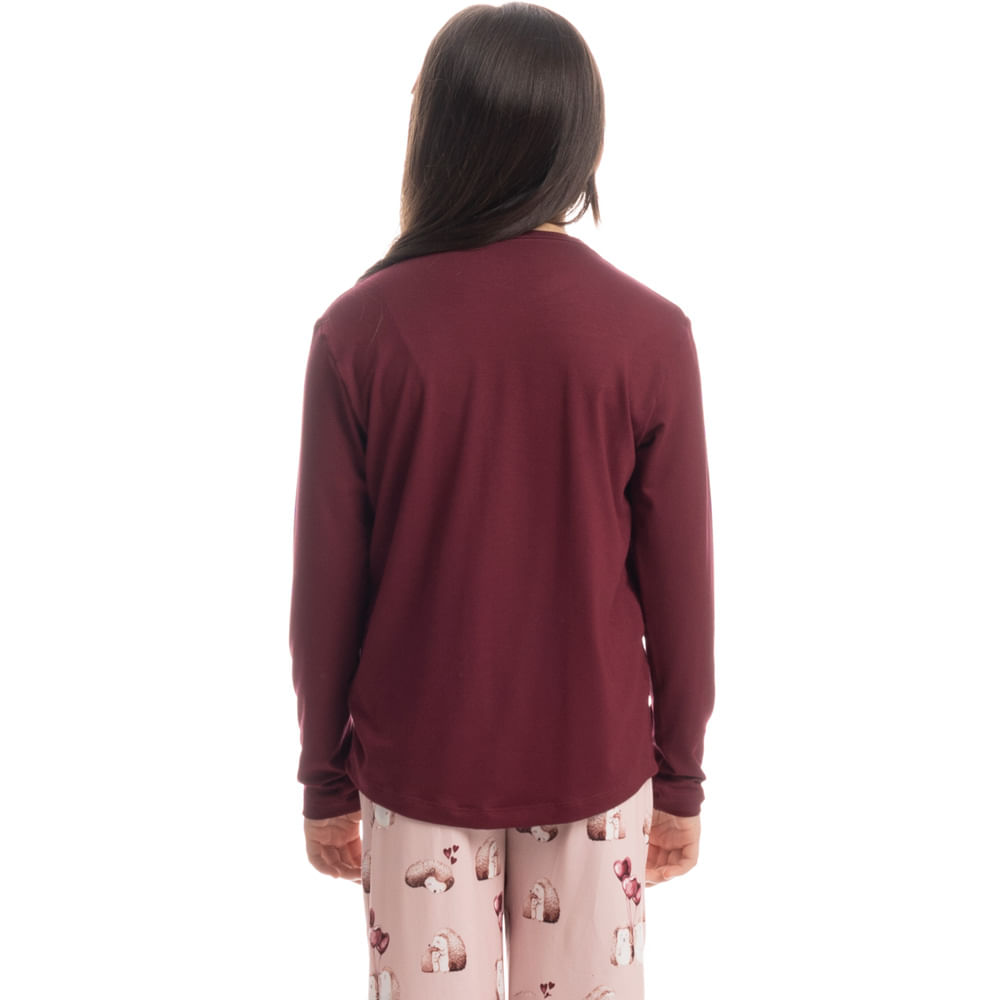 Pijama Infantil Wide Leg Cute Love - Imagem 2 - Mobile