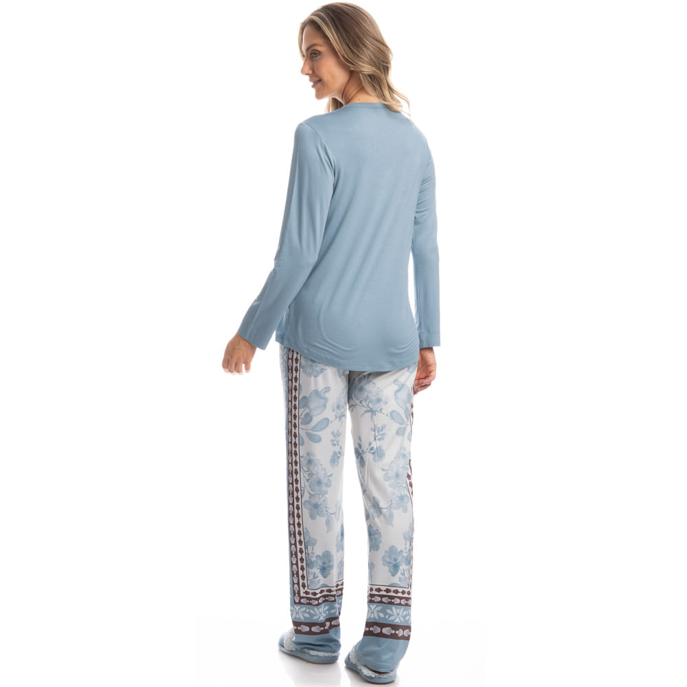 Pijama Feminino Longo Cajueiro - Imagem 4 - Mobile
