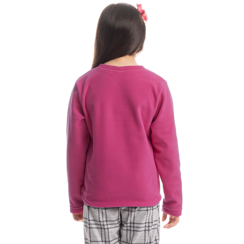 Pijama Infantil Longo Em Microsoft Inês Cinza - Imagem 2