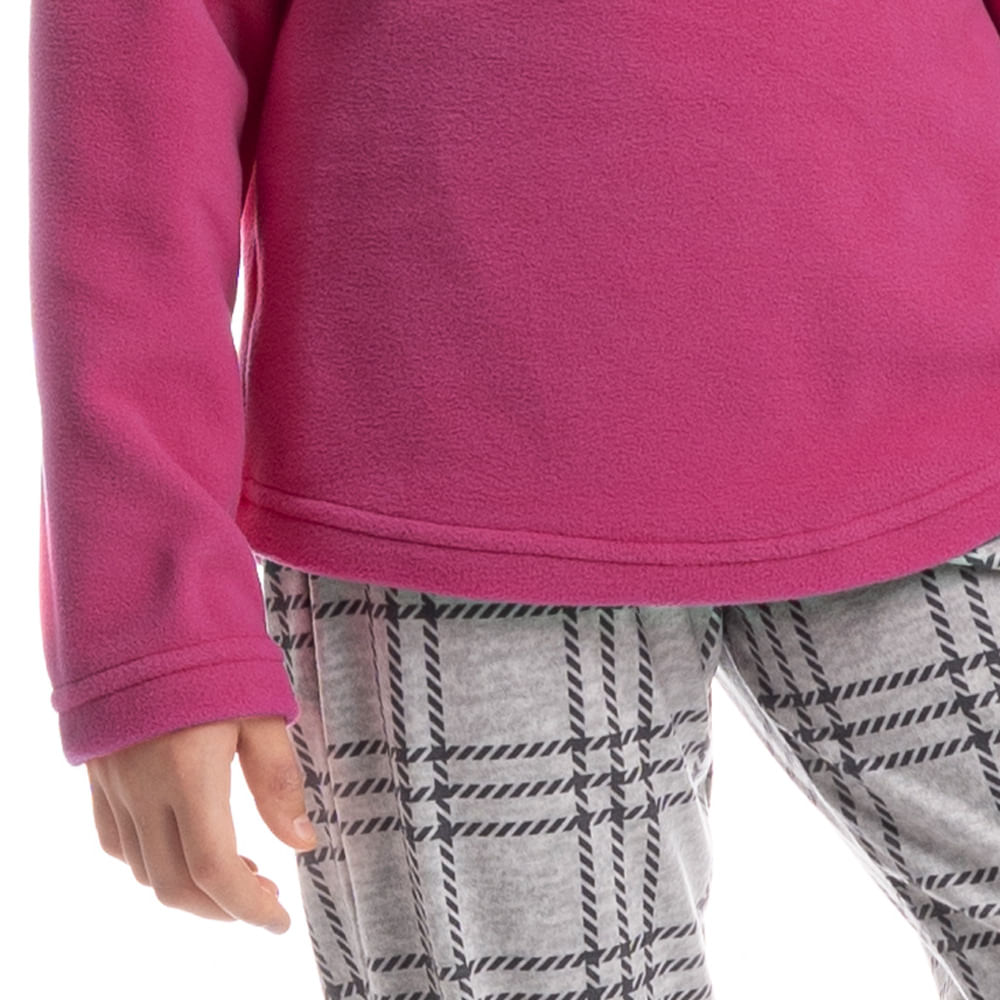 Pijama Infantil Longo Em Microsoft Inês - Imagem 5 - Mobile