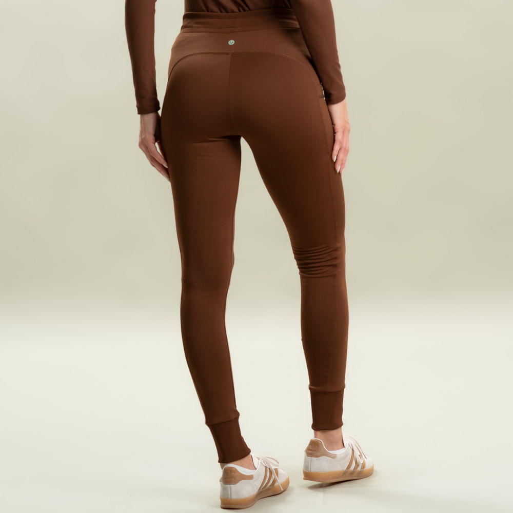Calça Legging Feminina Com Bolso Thermal Vivame Marrom - Imagem 2