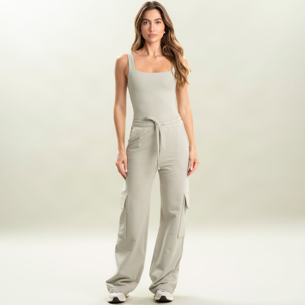 Calça Feminina Em Moletom Cargo Velvety Vivame - Imagem 3 - Mobile