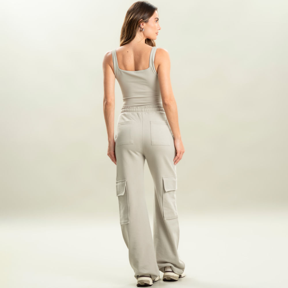 Calça Feminina Em Moletom Cargo Velvety Vivame - Imagem 4 - Mobile