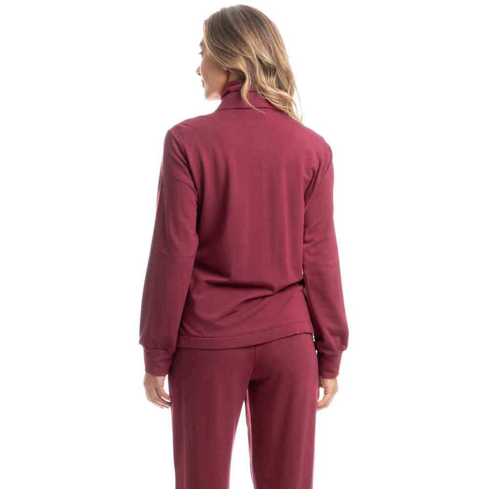 Camisa Feminina Abotoada Manoela Vinho - Imagem 2